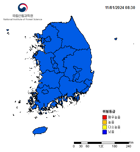 산불예보등급분포도